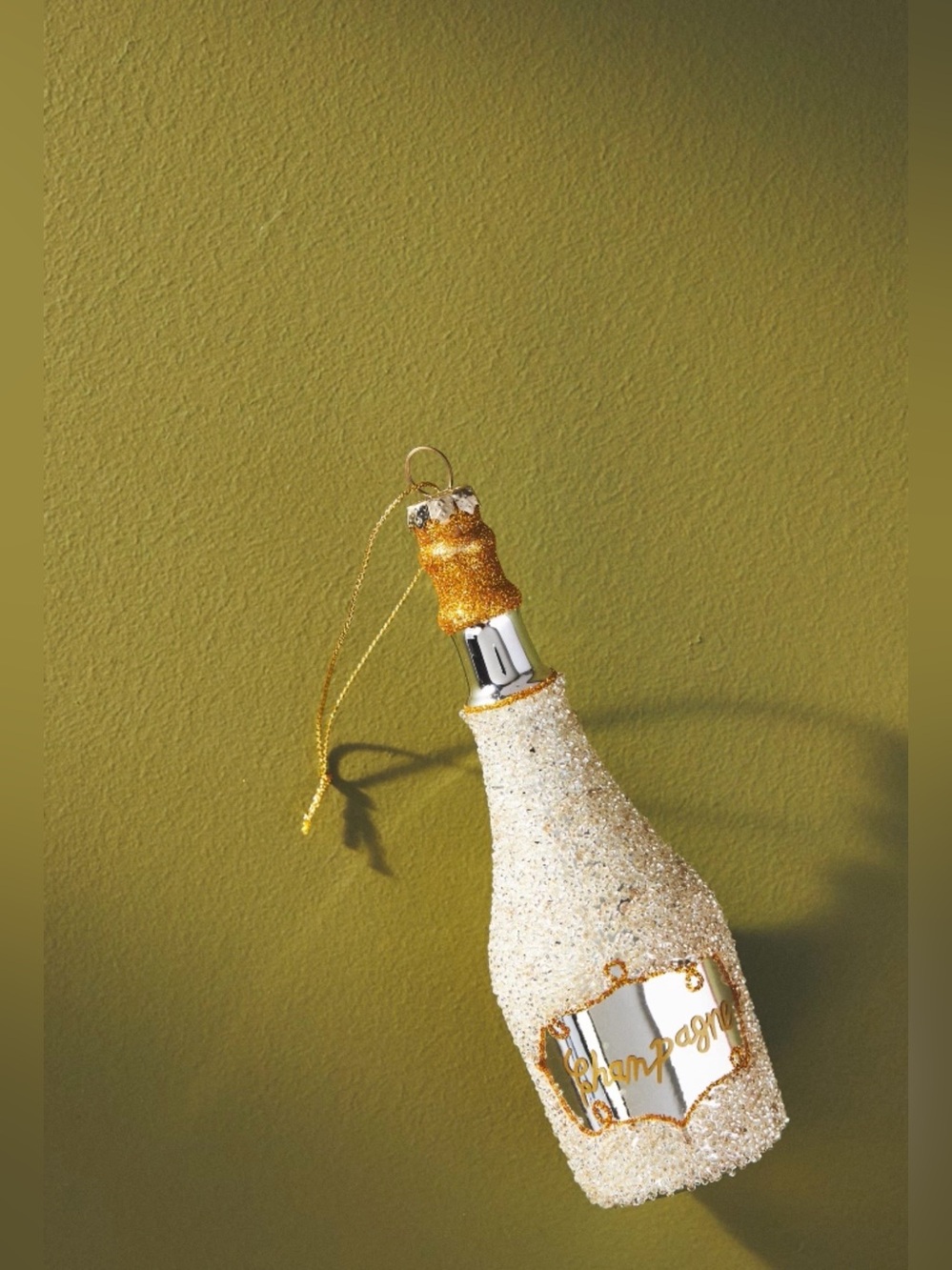 Anthropologie Champagne Bottle Ornament